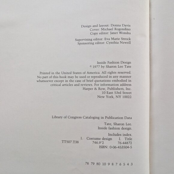 1977 Sharon Lee Tate Inside Fashion Design Hardcover Book - Picture 9 of 15